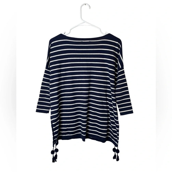 Lilly Pulitzer Navy Stripe Coolmax Elba Sweater With Tassels Size XXS - Picture 5 of 5